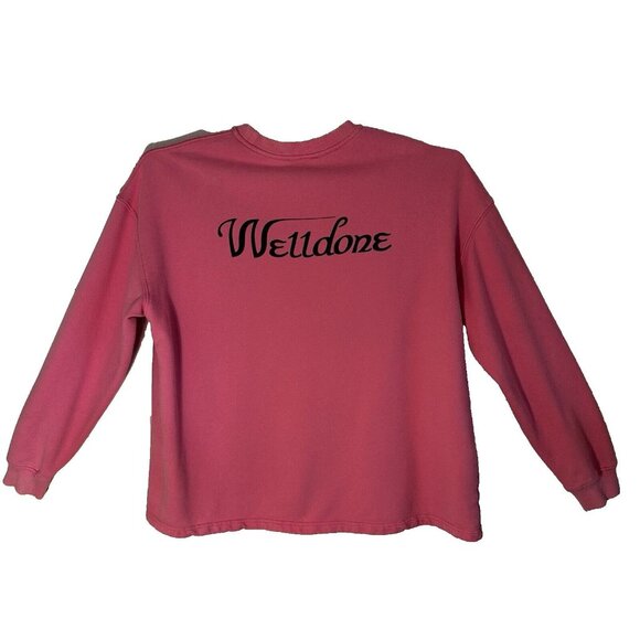 We11done Graphic Oversized Ex-Boyfriend Small Pink T-Shirt/Sweatshirt Logo - Picture 2 of 11